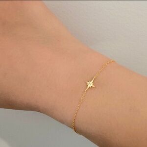 925 Sterling Silver North Star Bracelet with Gift Box 🎁  14K Gold Bracelet ✨